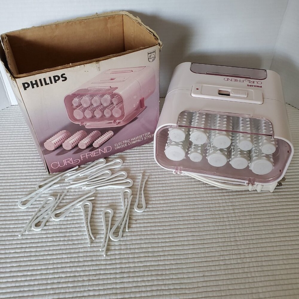Philips Curl Friend Hairsetter Box Rollers Pageant Curlers HP1630 Mist Dry Works